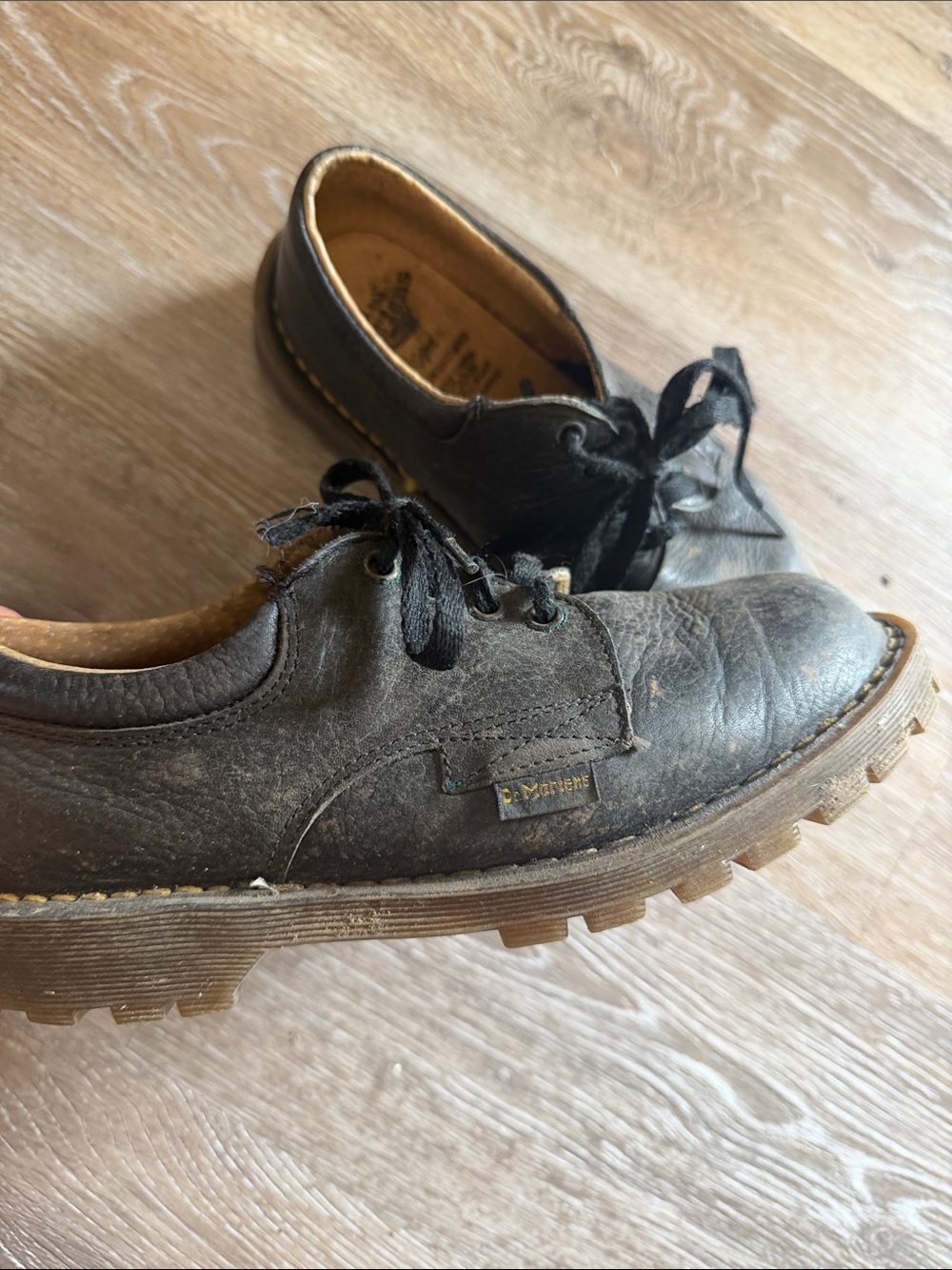 Dr. Martens Brown Leather Derby Shoes with Lug Sole
